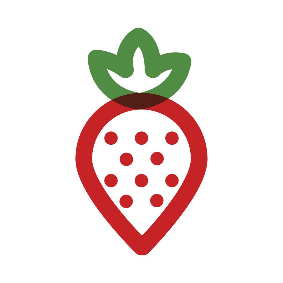 fresh strawberry fruit multiply line style icon vector