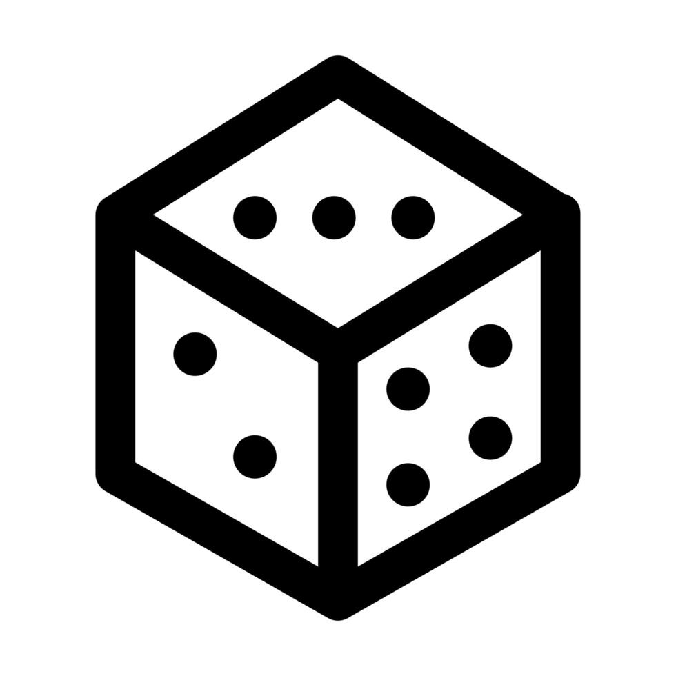 casino dices line style icon vector