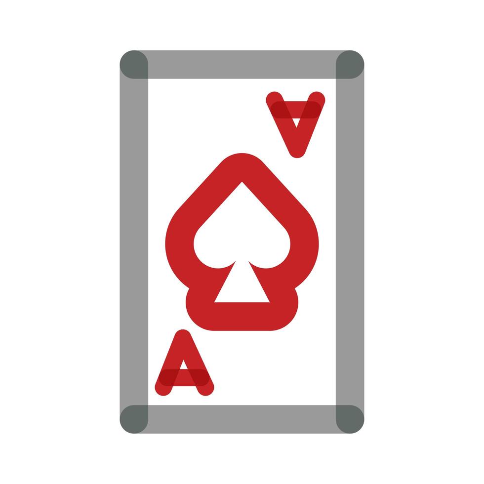 tarjeta de póquer con estilo de línea multiplicadora de pala vector