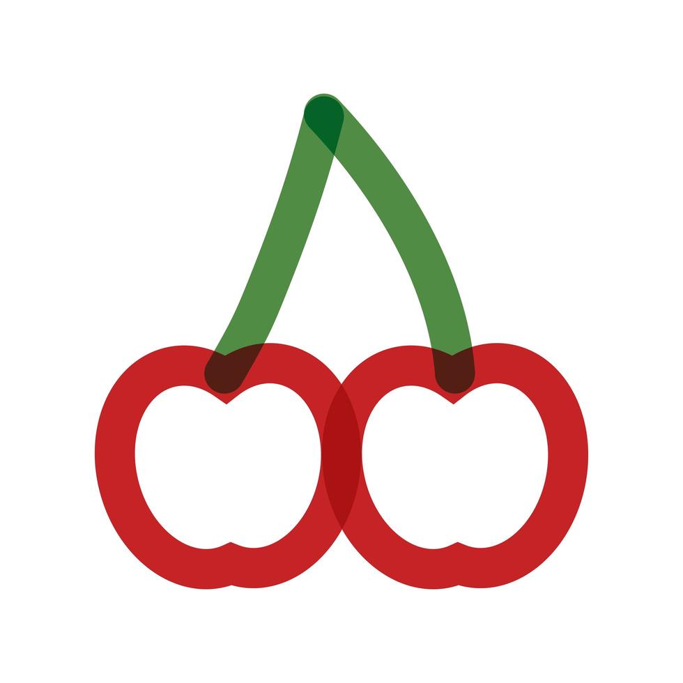 cherry fruit multiply line style icon vector