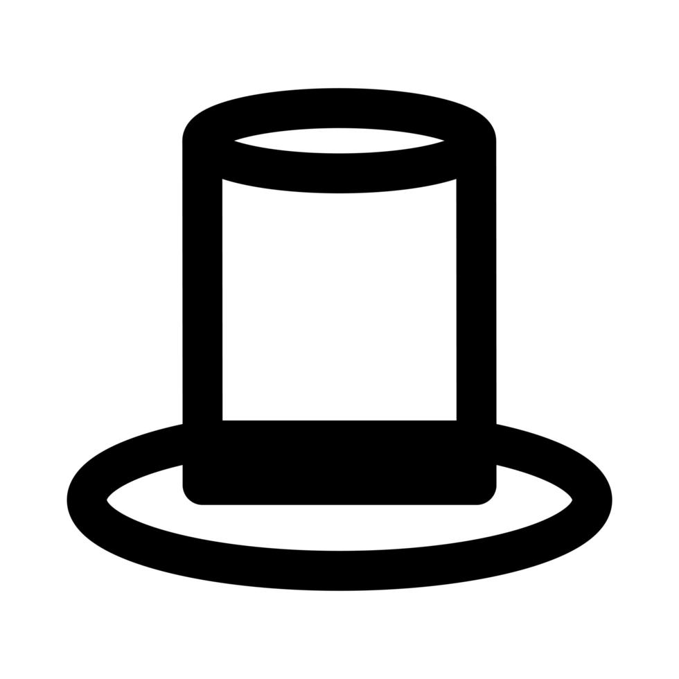 icono de estilo de línea de accesorios de sombrero de copa vector