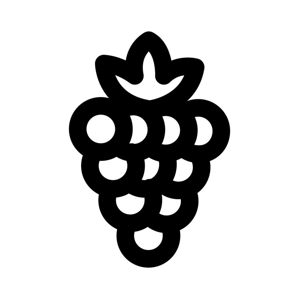 icono de estilo de línea de fruta fresca de uvas vector