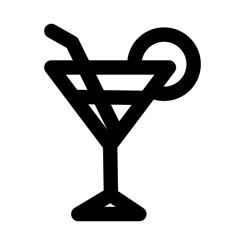 tropical cocktail cup line style icon vector