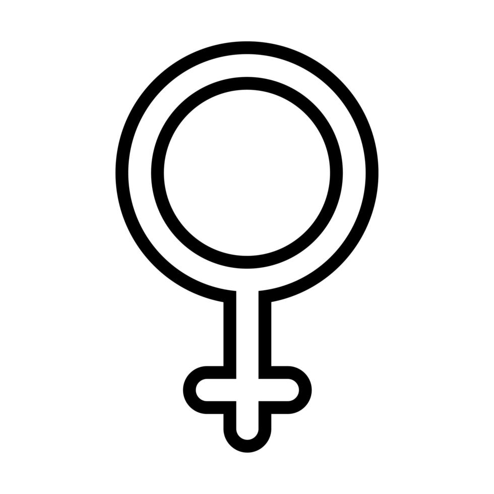 female gender symbol love line and fill icon vector