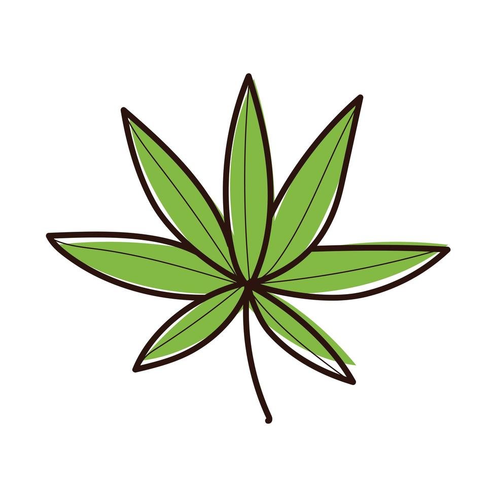 leafs plant ecology hand draw style icon vector