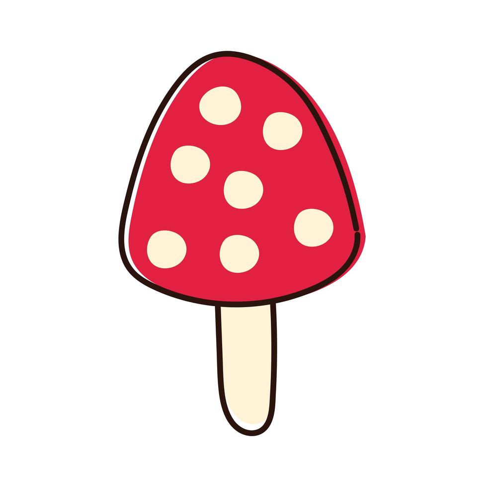 cute fungus plant hand draw style vector