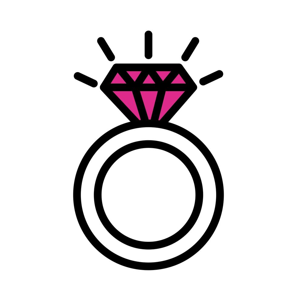 anillo de propuesta icono de estilo de línea de amor vector