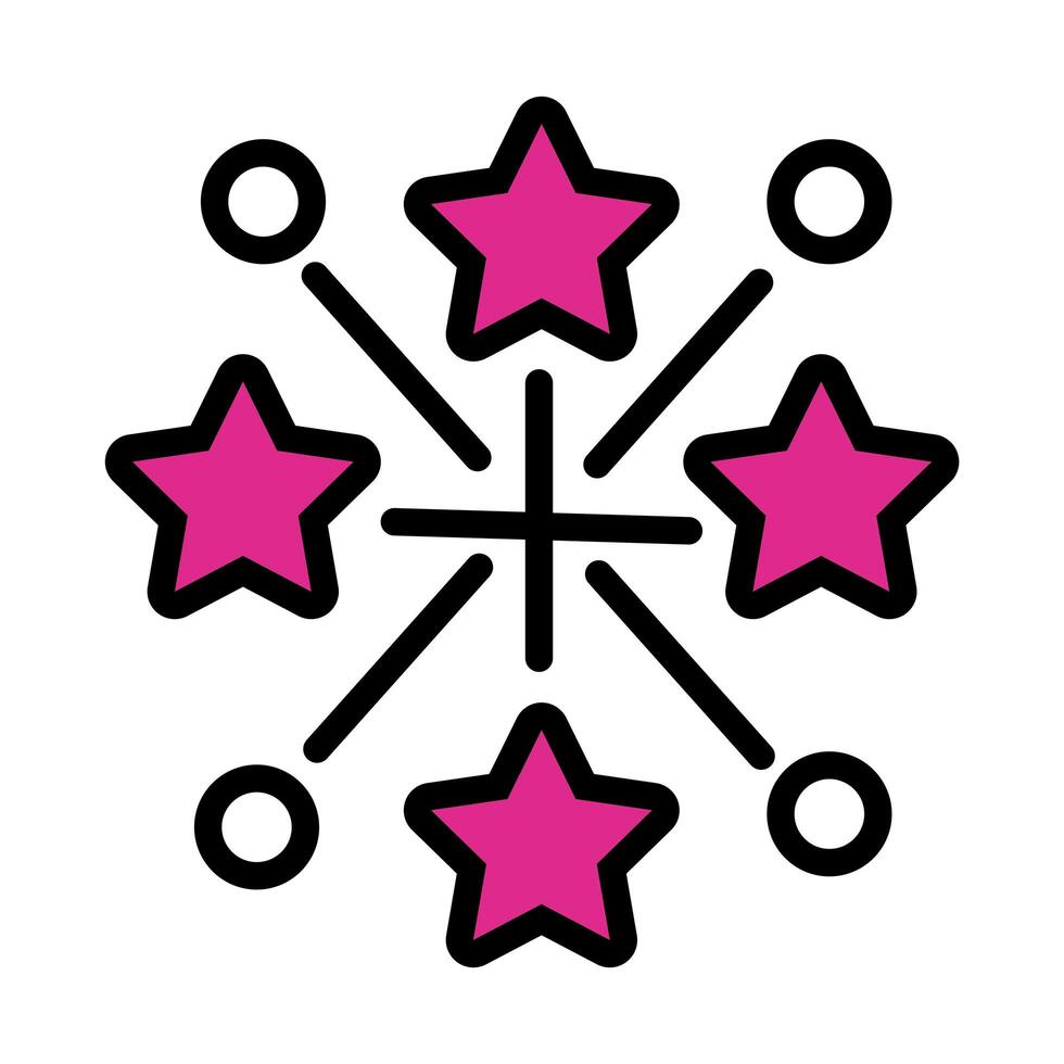 stars splash line and fill style icon vector