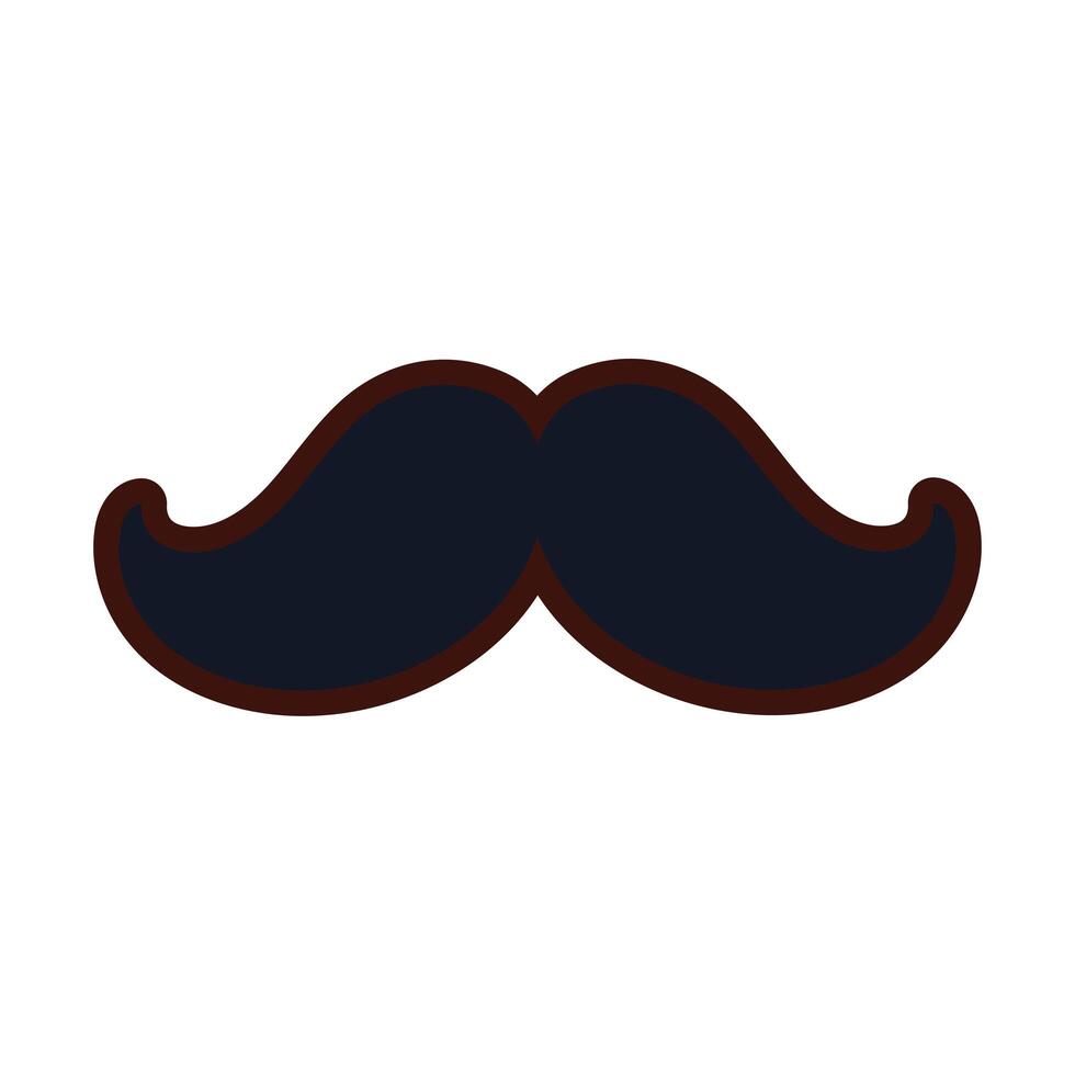 mustache vintage trend hipster line and fill vector