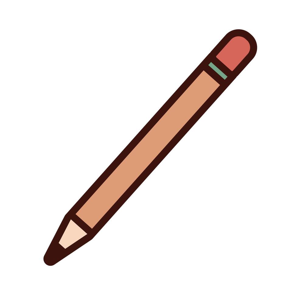 pencil supply line and fill icon vector