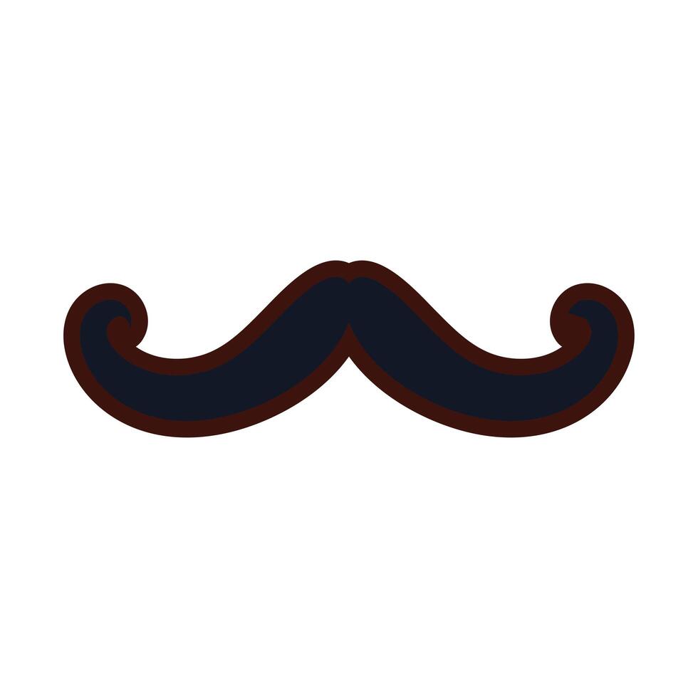mustache vintage trend hipster line and fill vector