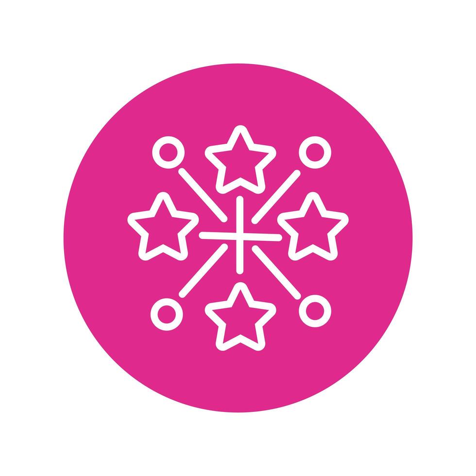 stars splash block and line style icon vector