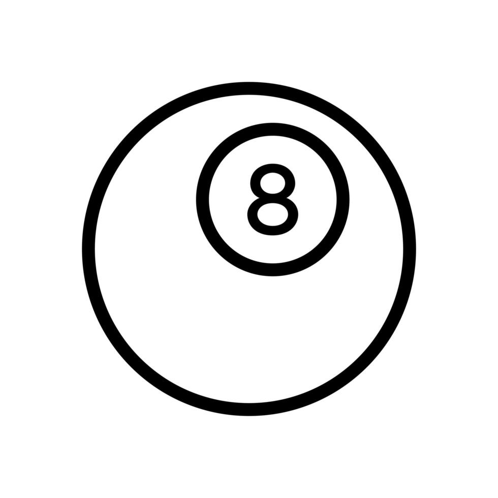 sport billiard eight ball line icon vector