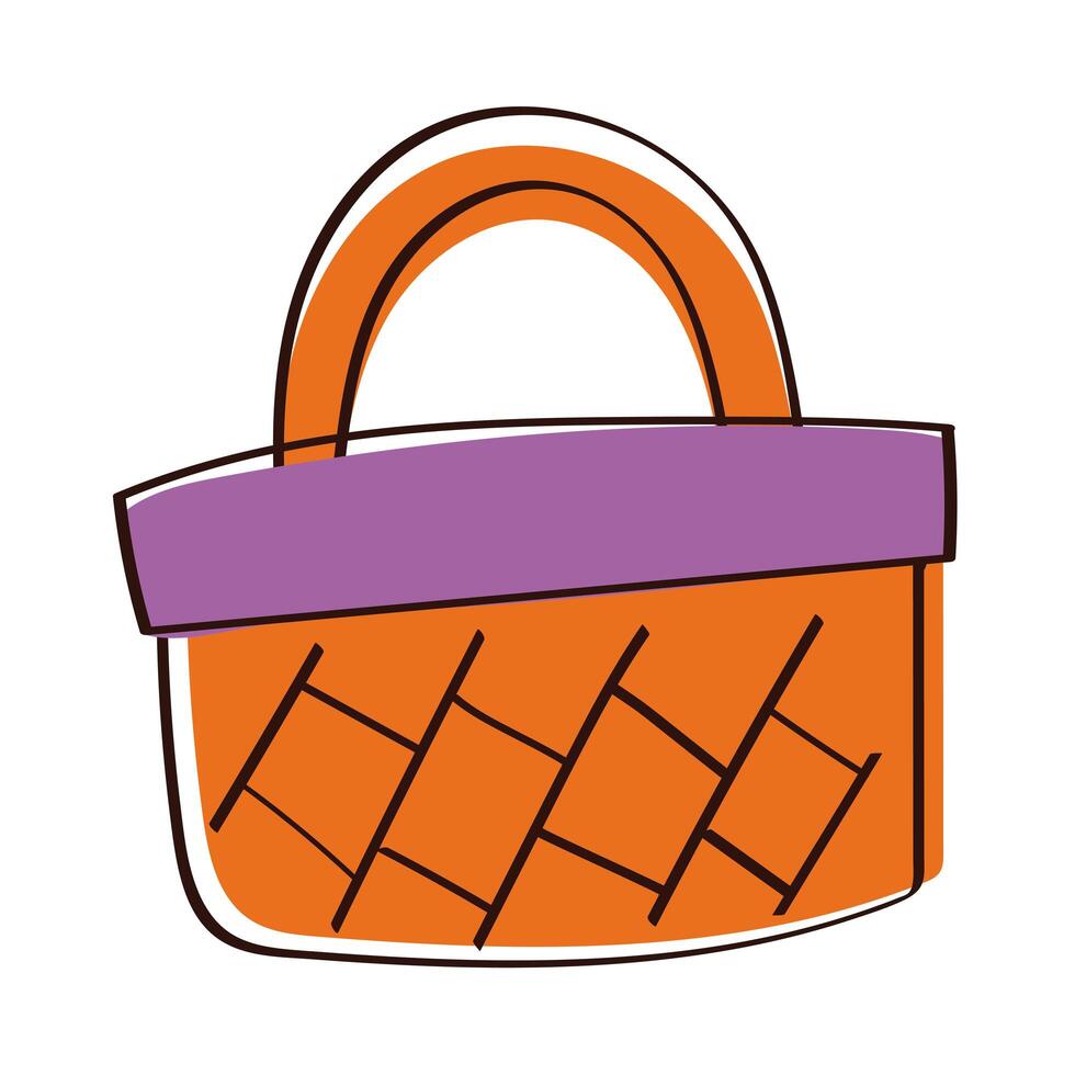 shopping basket hand draw style icon vector