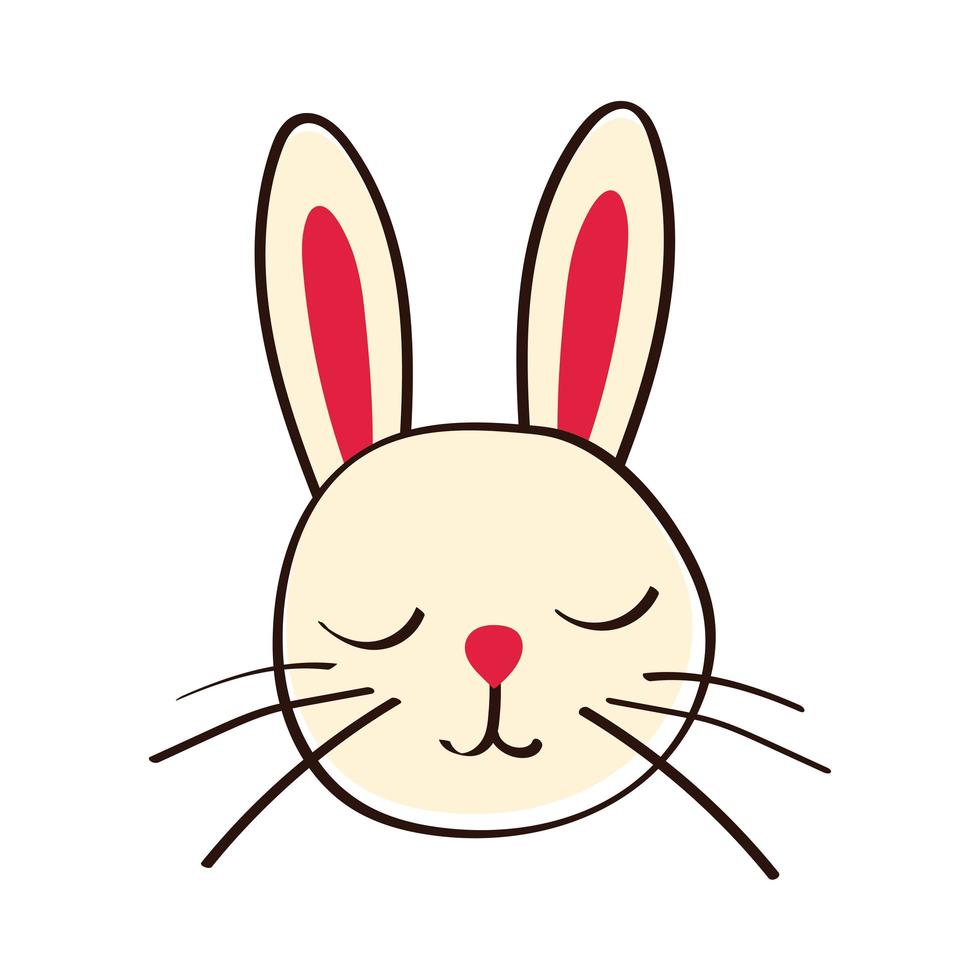 cute little rabbit easter hand draw icon vector