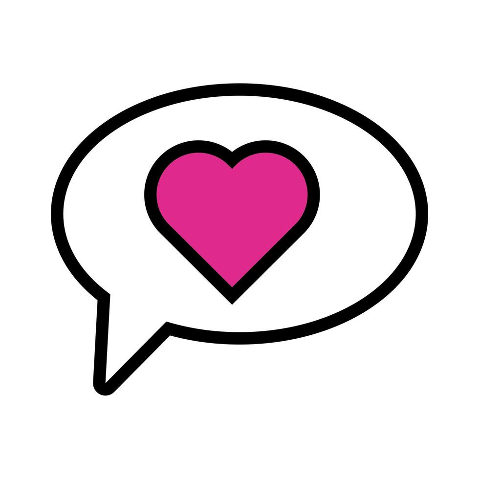 happy valentines day speech bubbles with hearts line style vector