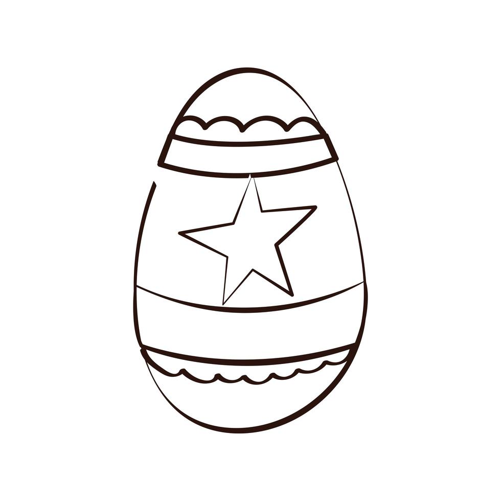 easter egg painted with star line style vector