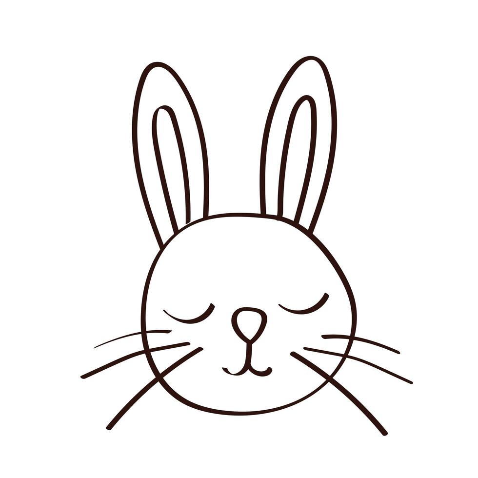 cute little rabbit easter line icon vector