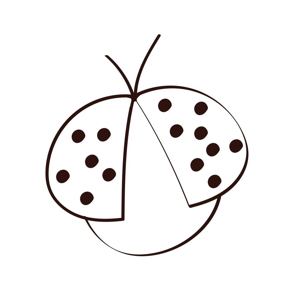 cute ladybug spring insect line style vector