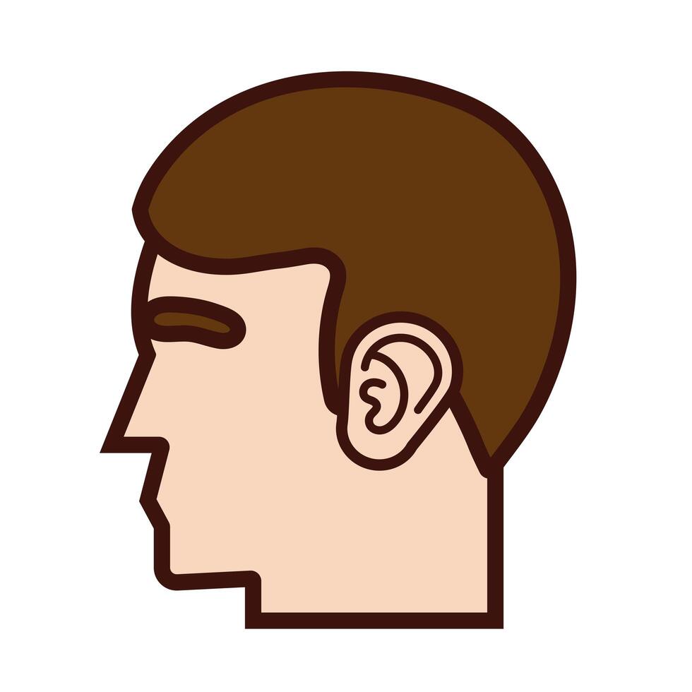 cabeza perfil humano parte del cuerpo estilo plano vector