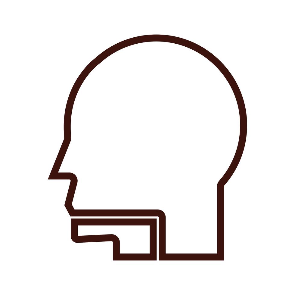head human profile body part line style vector