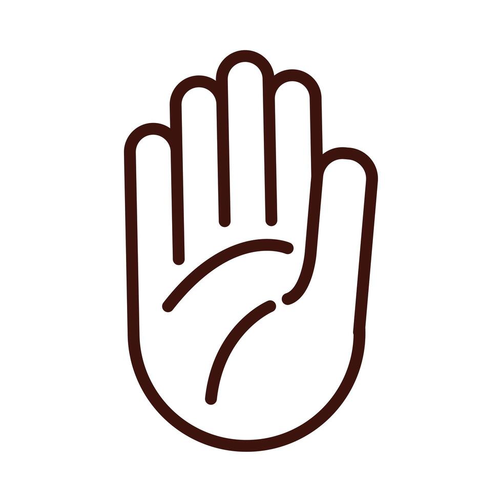 hand human sense line style icon vector