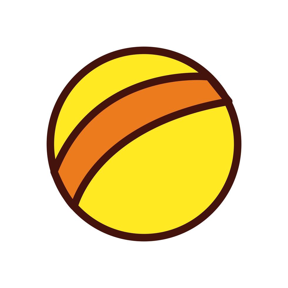 icono de relleno y línea de pelota de plástico deportivo vector