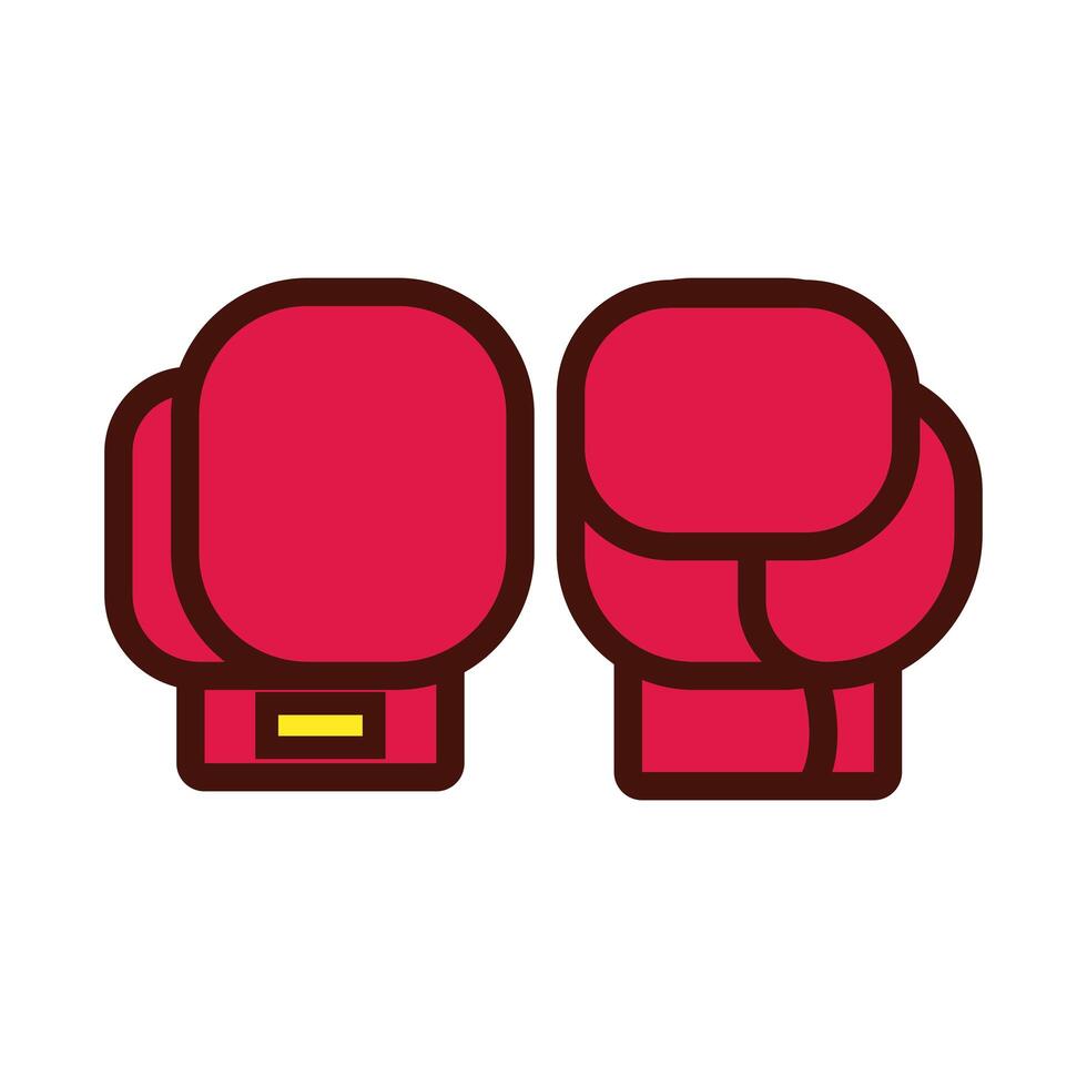 sport boxing gloves line and fill icon vector