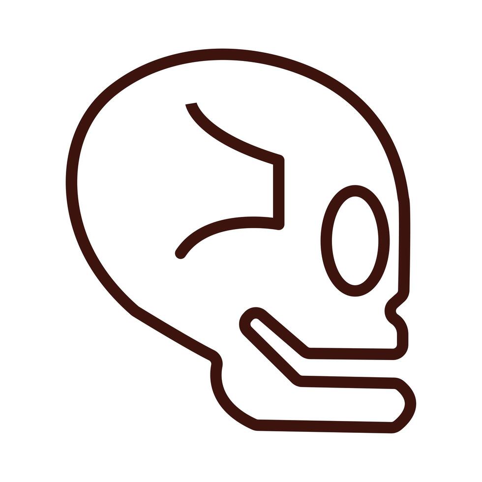 skull bone body human part line style vector