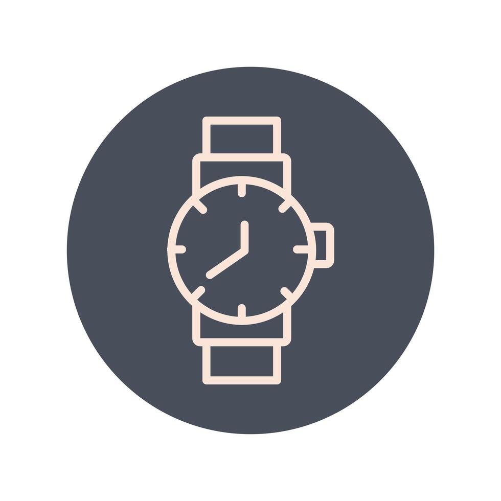 wristle clock watch block and line icon vector