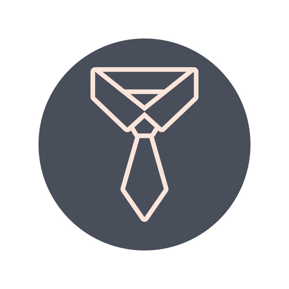 clothing necktie block and line icon vector