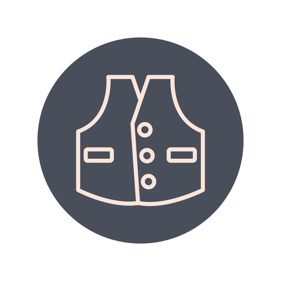 retro vest block style icon vector
