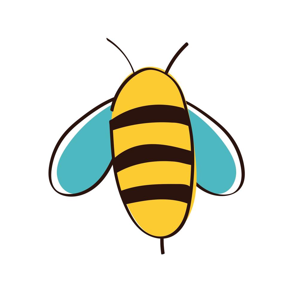 cute bee spring hand draw style vector