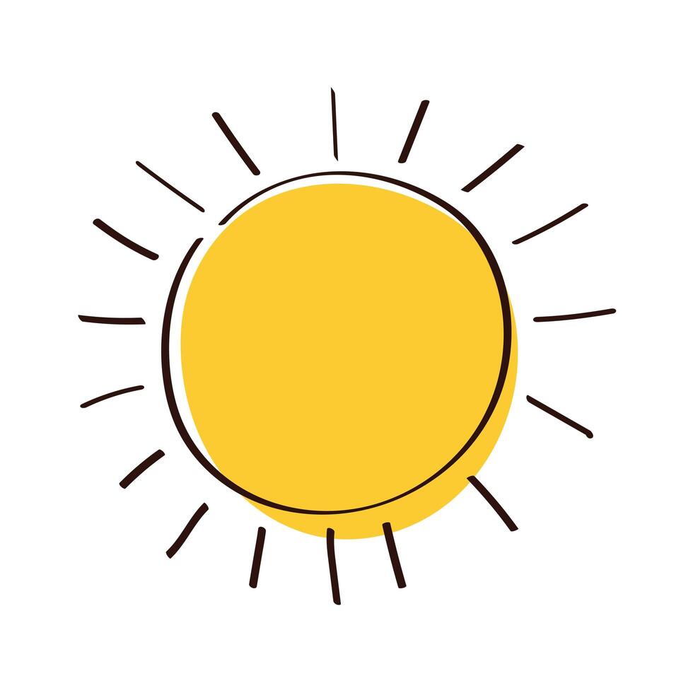 summer sun hand draw style icon vector