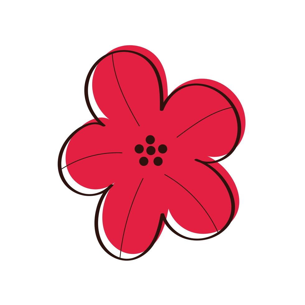 beautifull flower garden spring hand draw style vector