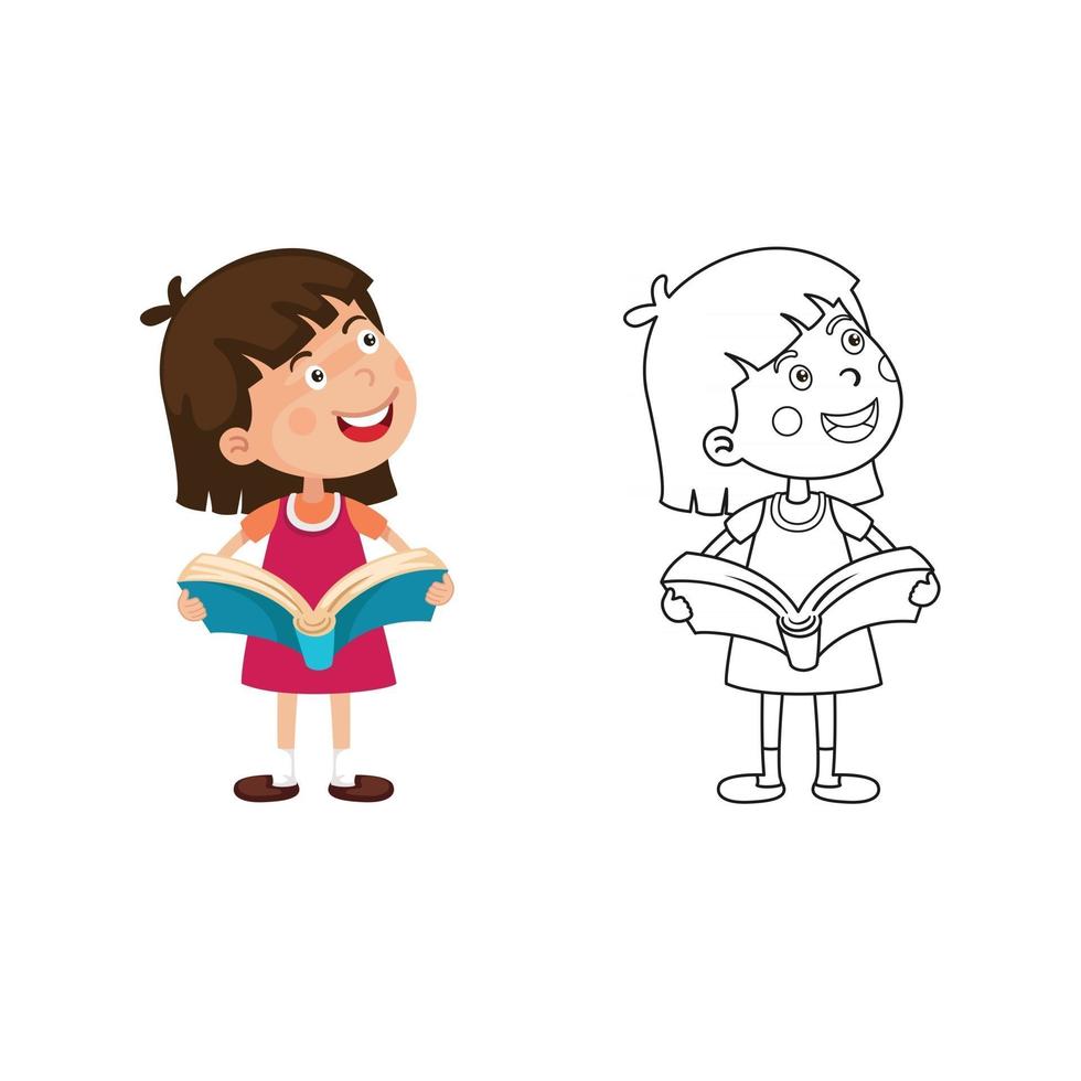 Illustration of educational coloring book vector