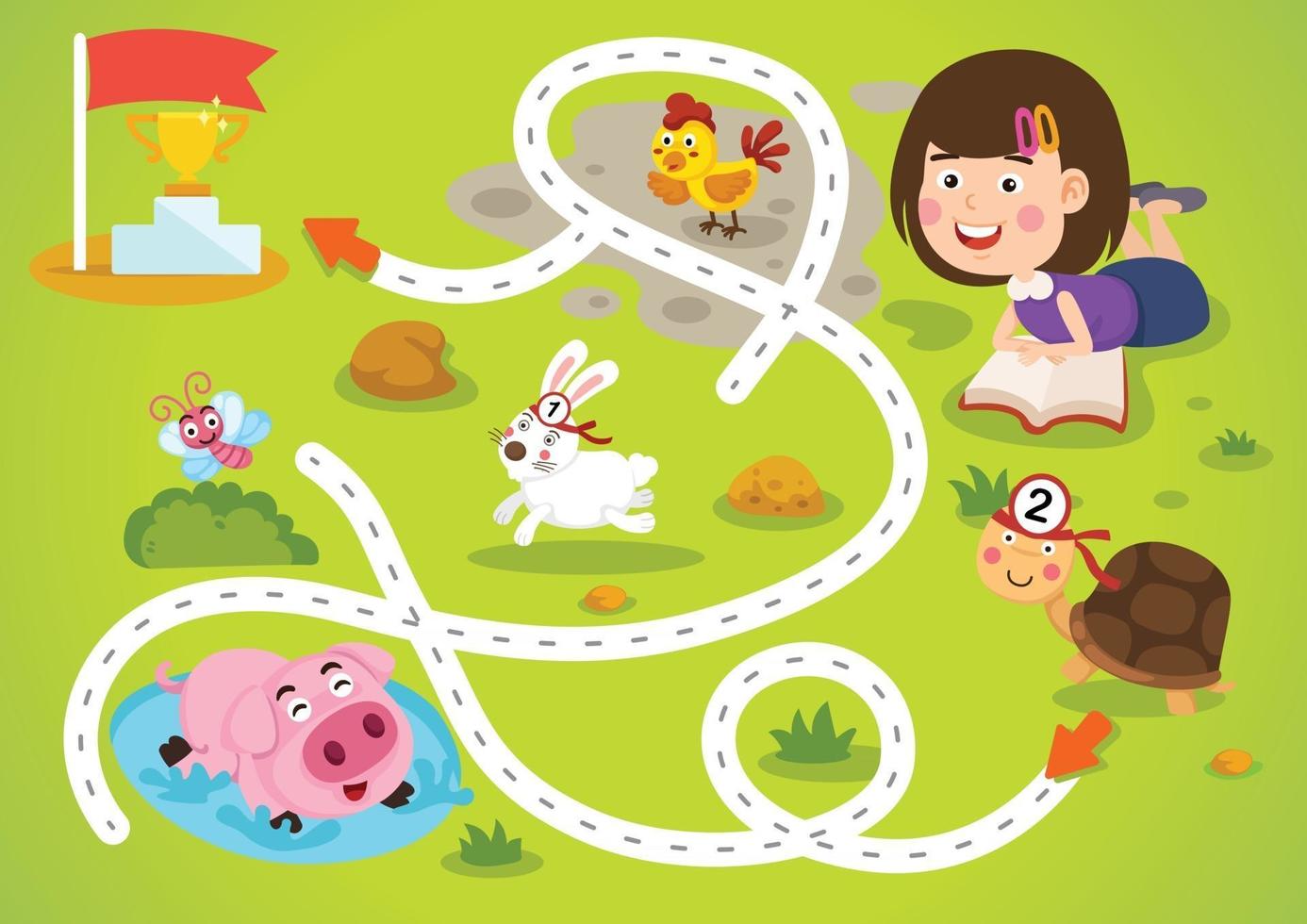 Educational maze game for children illustration vector