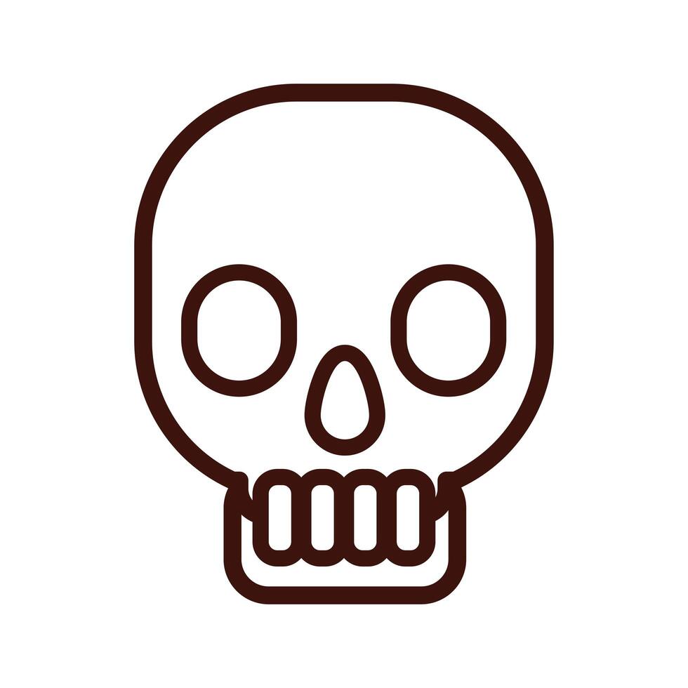 skull bone body human part line style vector