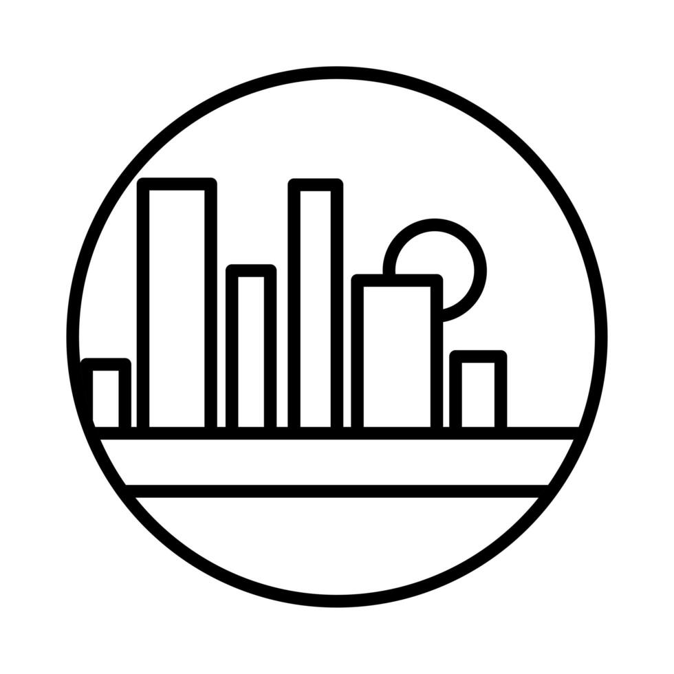 cityscape scene with line style icon vector