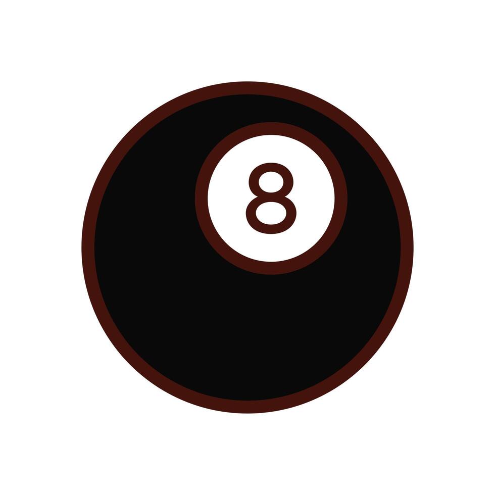 sport billiard eight ball line and fill icon vector