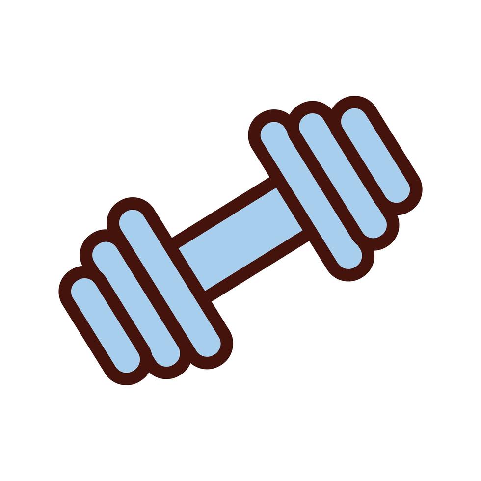 sport dumbbell equipment line and fill icon vector