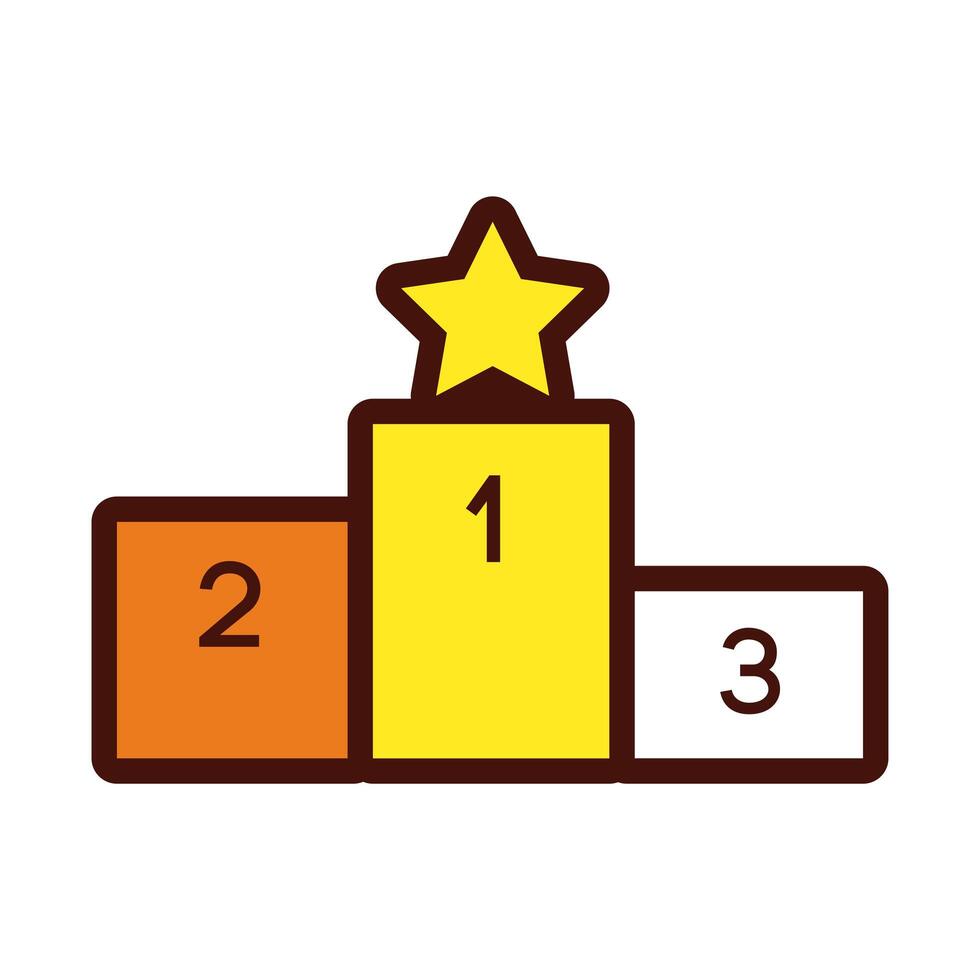 podium championship with star line and fill icon vector
