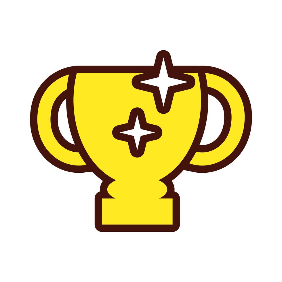 trophy cup award line and fill icon vector