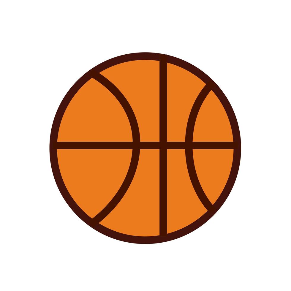 línea de globo de baloncesto deportivo e icono de relleno vector