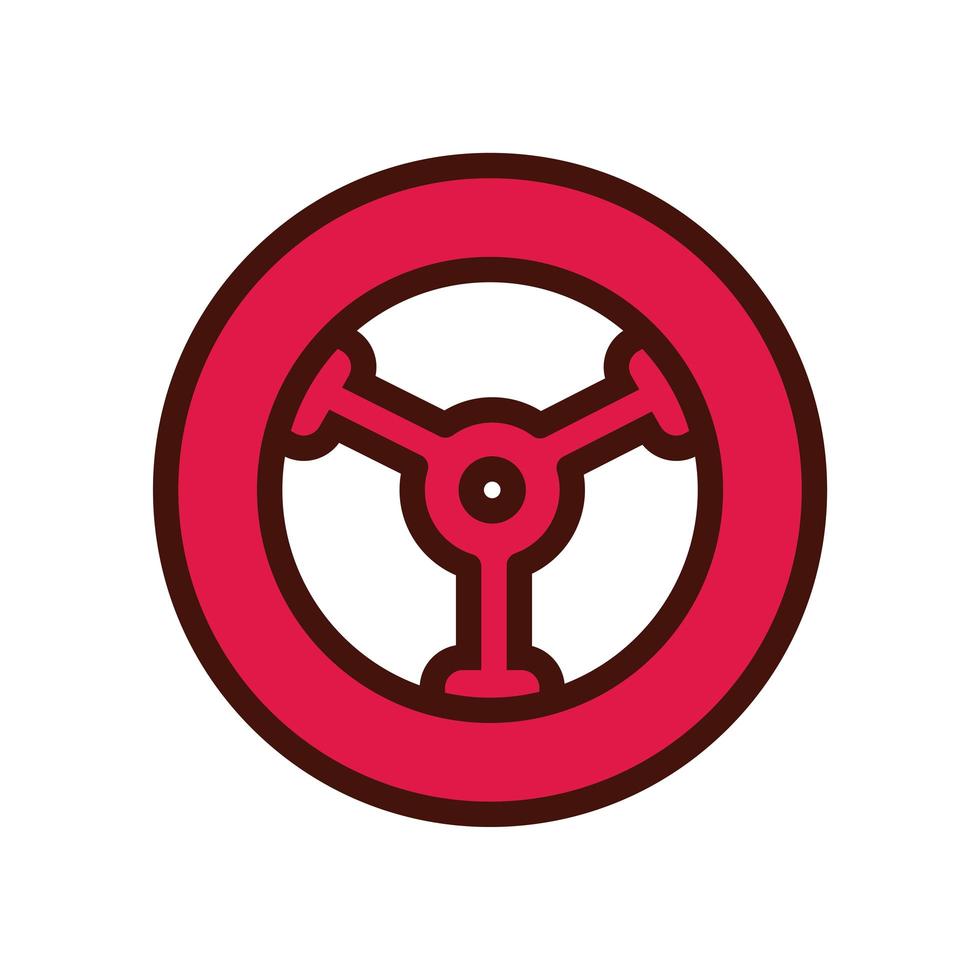 car wheel line and fill icon vector