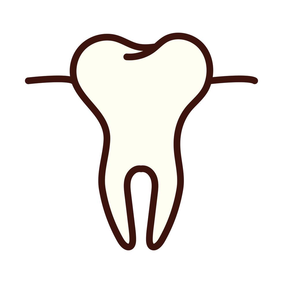 tooth body part flat style vector