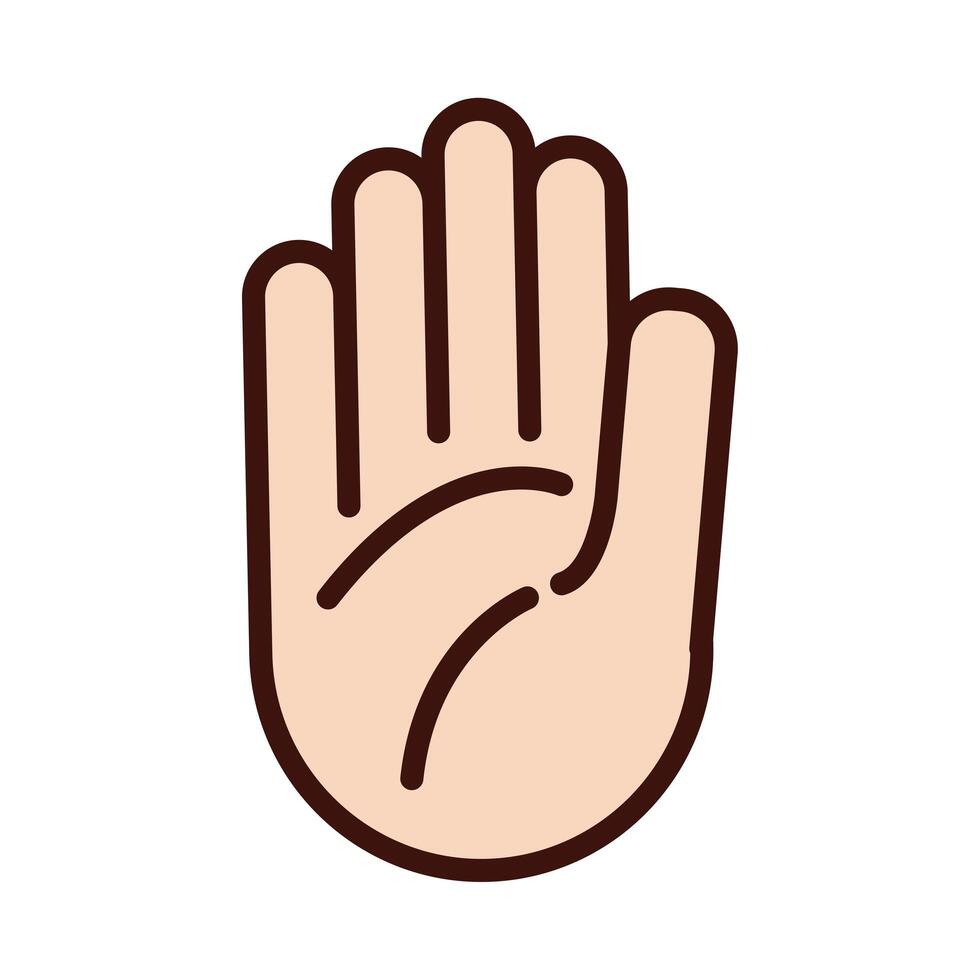 hand human sense line and fill style icon vector