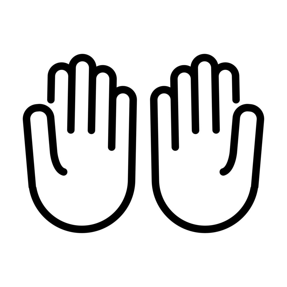 ten hands signal line style vector