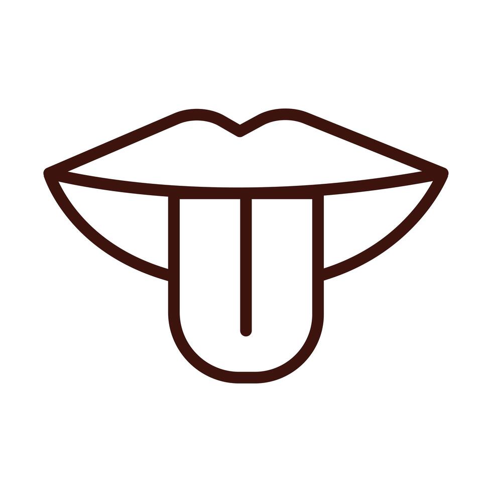 tongue human sense line style icon vector