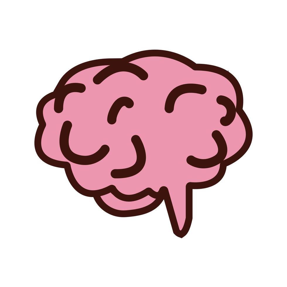 brain human organ line and fill style vector